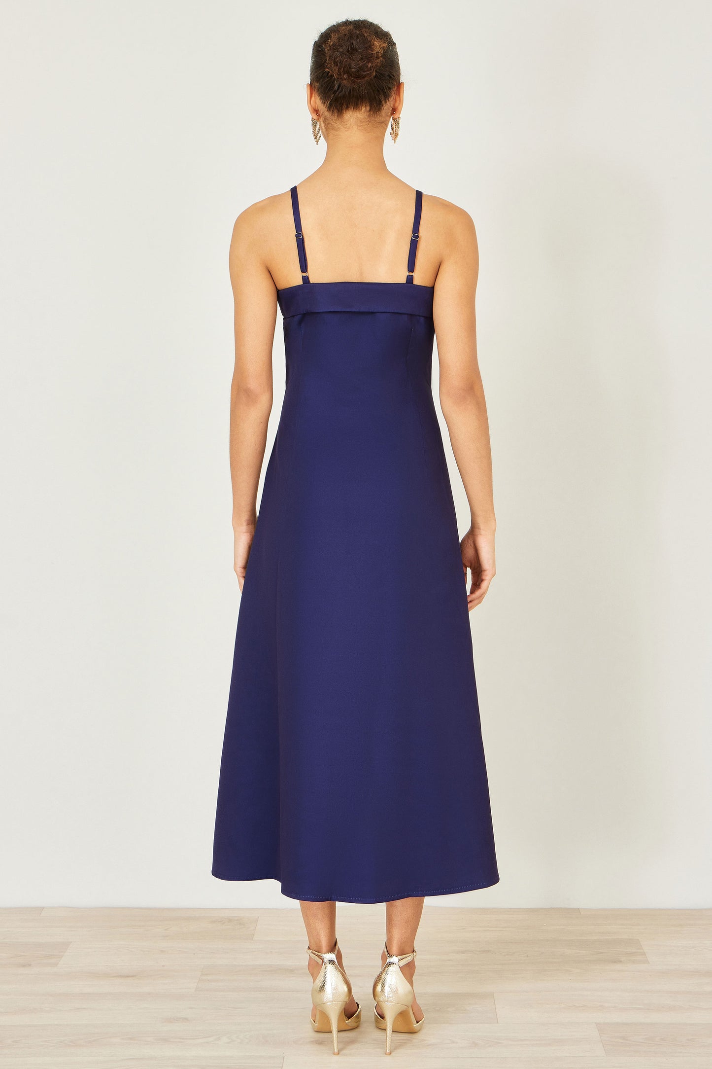 Yumi Navy Pansy Strappy Midi Dress Dress Occasion Yumi
