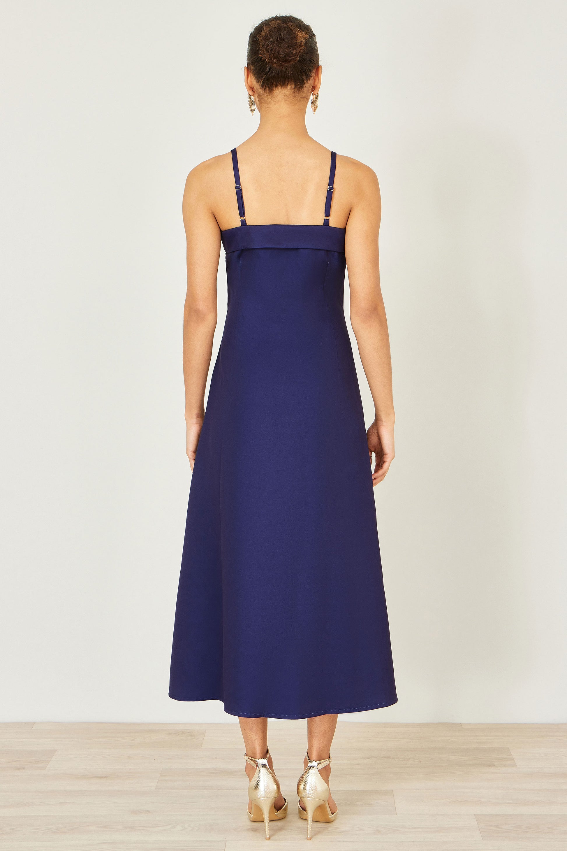 Yumi Navy Pansy Strappy Midi Dress Dress Occasion Yumi