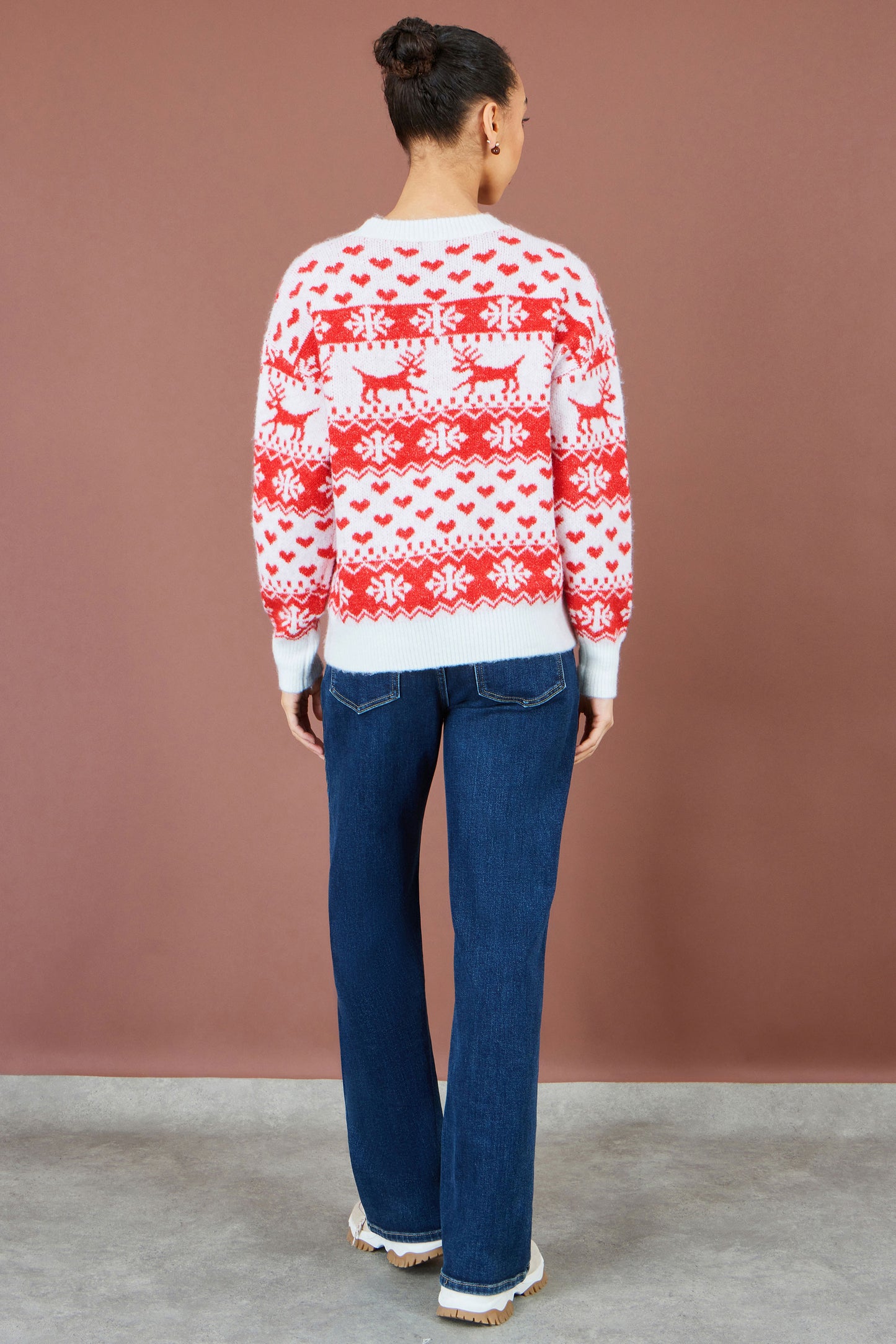 Yumi Red Heart Fairisle Christmas Jumper