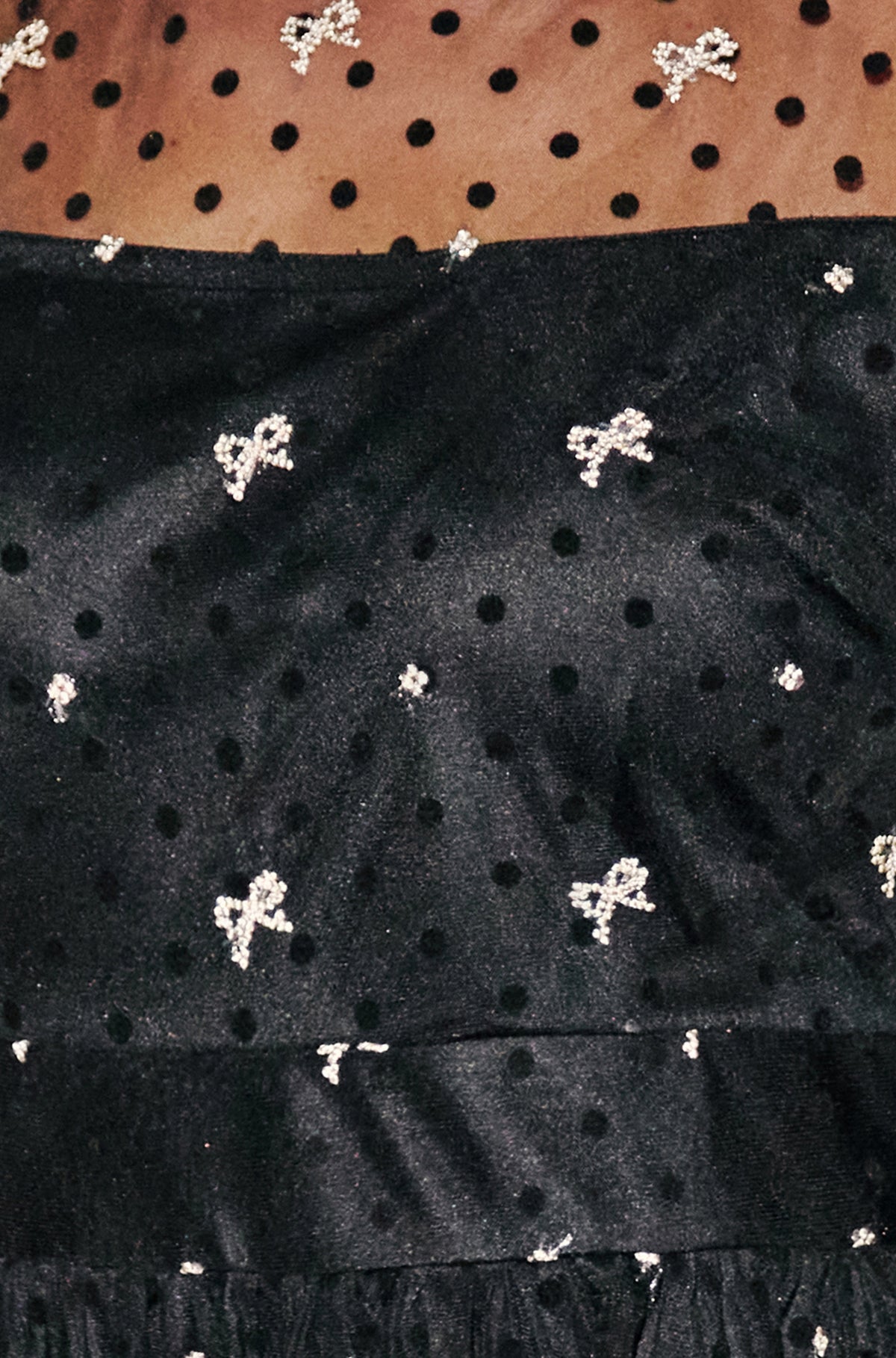 Yumi Black Embroidered Bow Mesh Prom Dress Dress Party Yumi