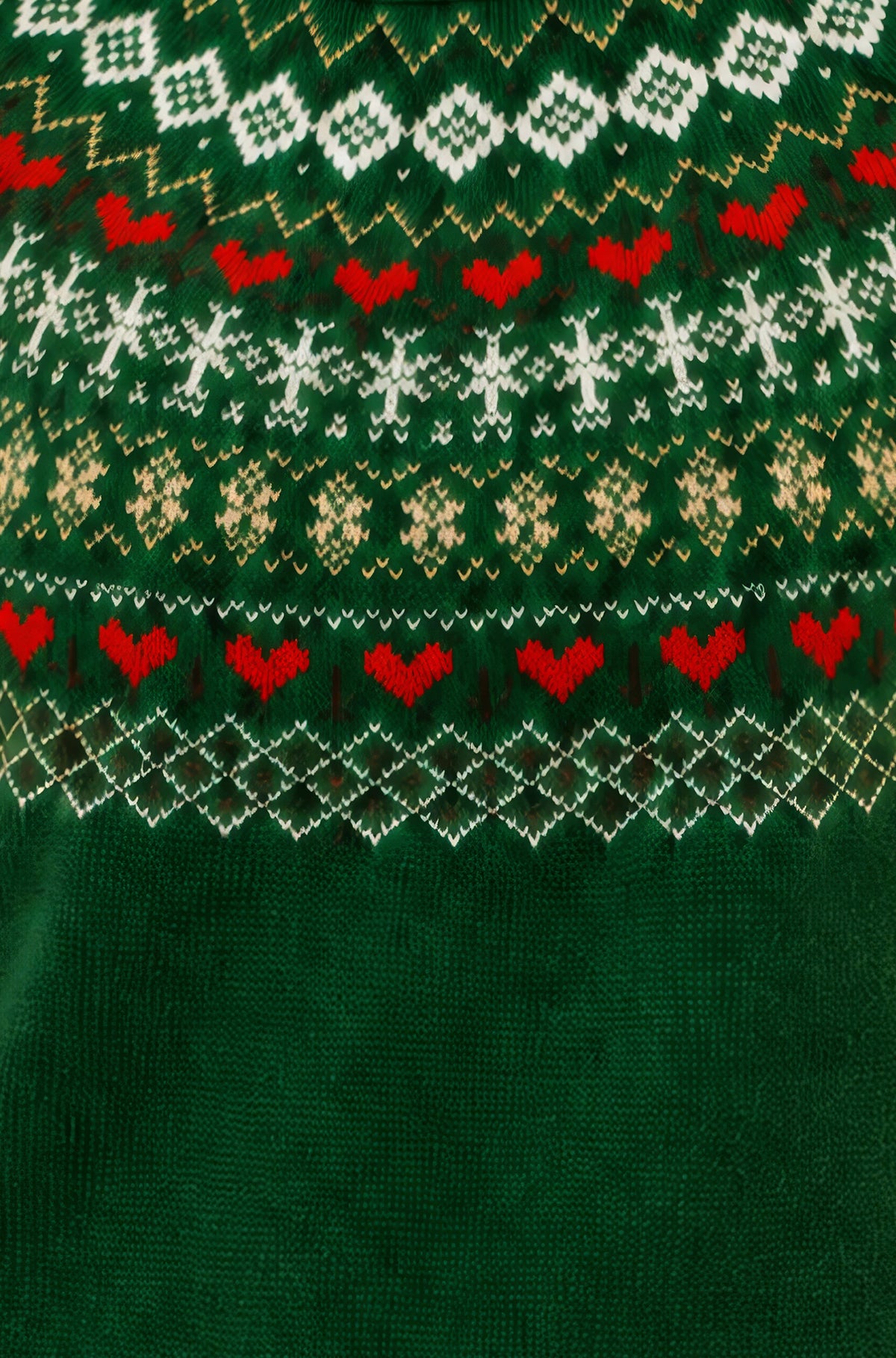 Yumi Green Relaxed Fairisle Jumper Knit Xmas Jumper Yumi