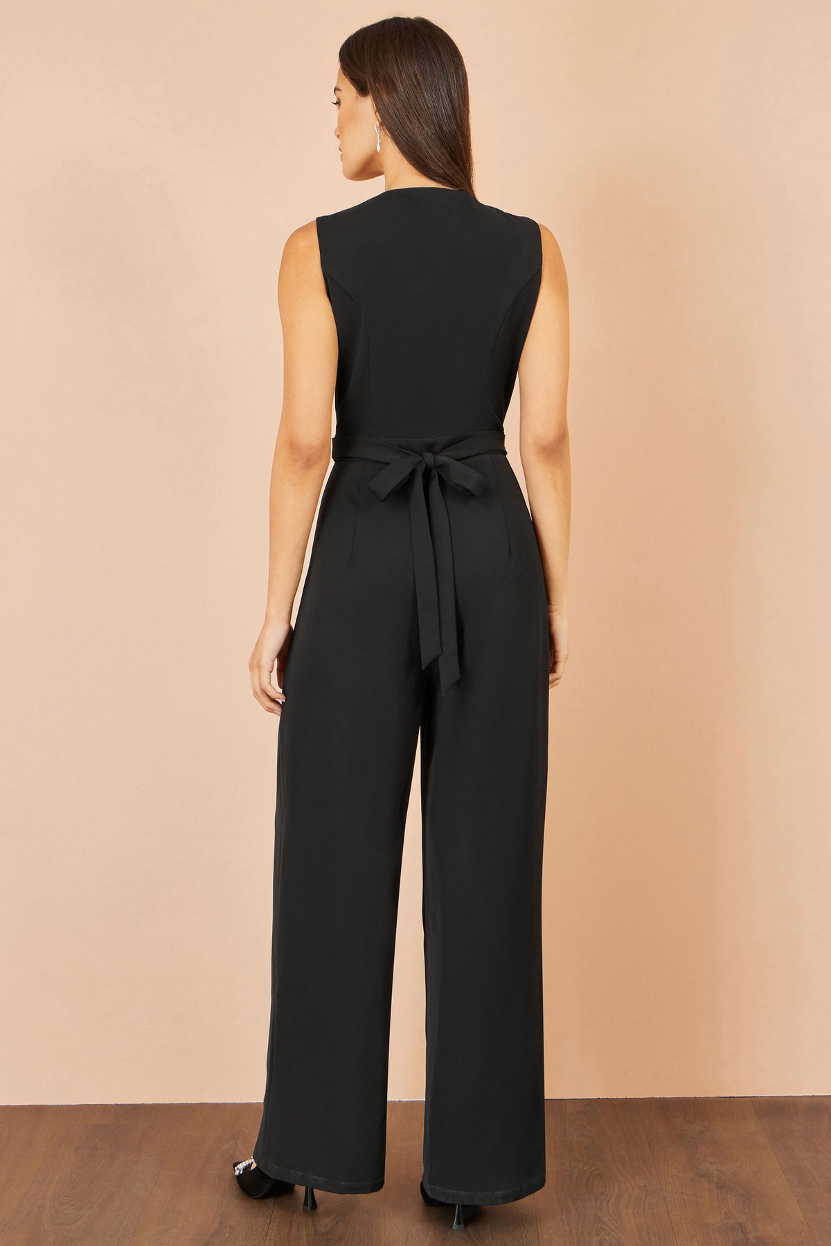 Yumi Black Waistcoat Style Jumpsuit Jumpsuit Yumi