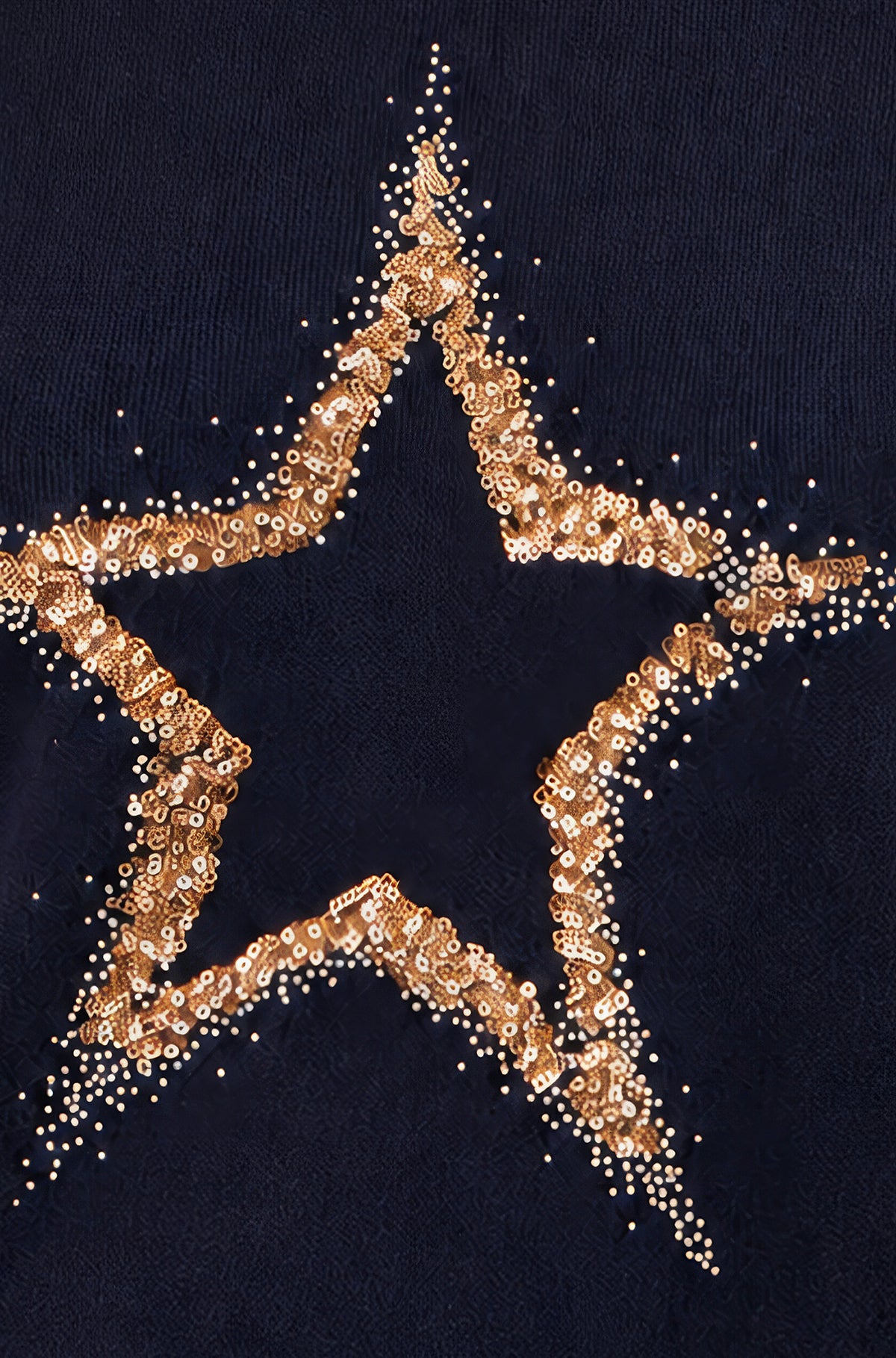 Yumi Navy Viscose Star Sequin Relaxed Jumper