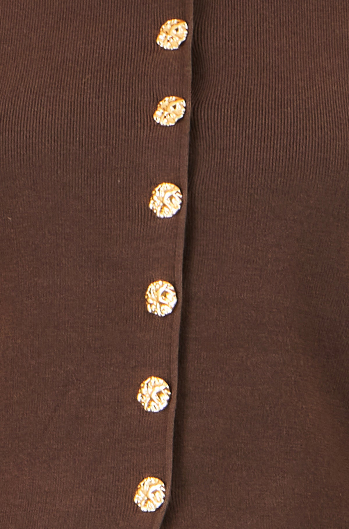 Yumi Brown Knitted Fitted Peplum Cardigan Knit Cardigan Yumi