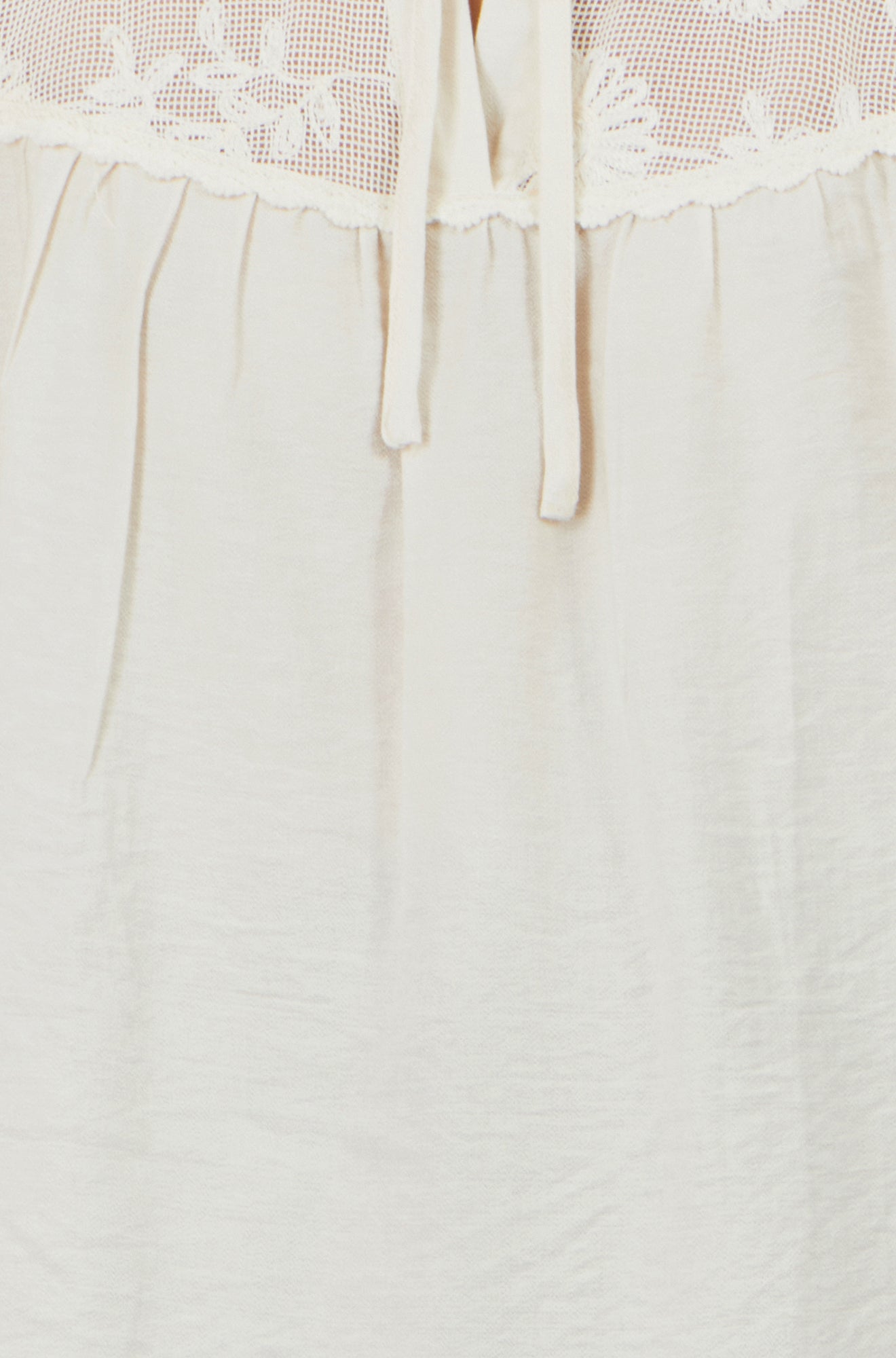 Yumi Ivory Viscose Lace Relaxed Boho Shirt Tops Yumi