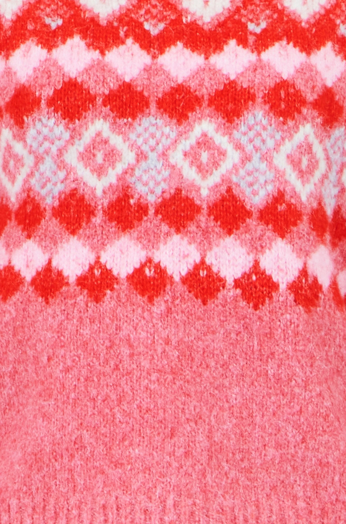 Yumi Red Fairisle Wool Blend Relaxed Jumper