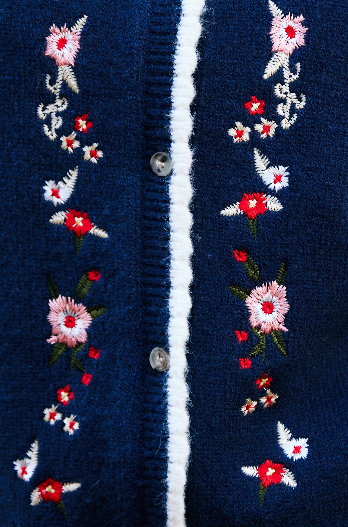 Yumi Navy Embroidered Knitted Waistcoat Knit Pullover Yumi