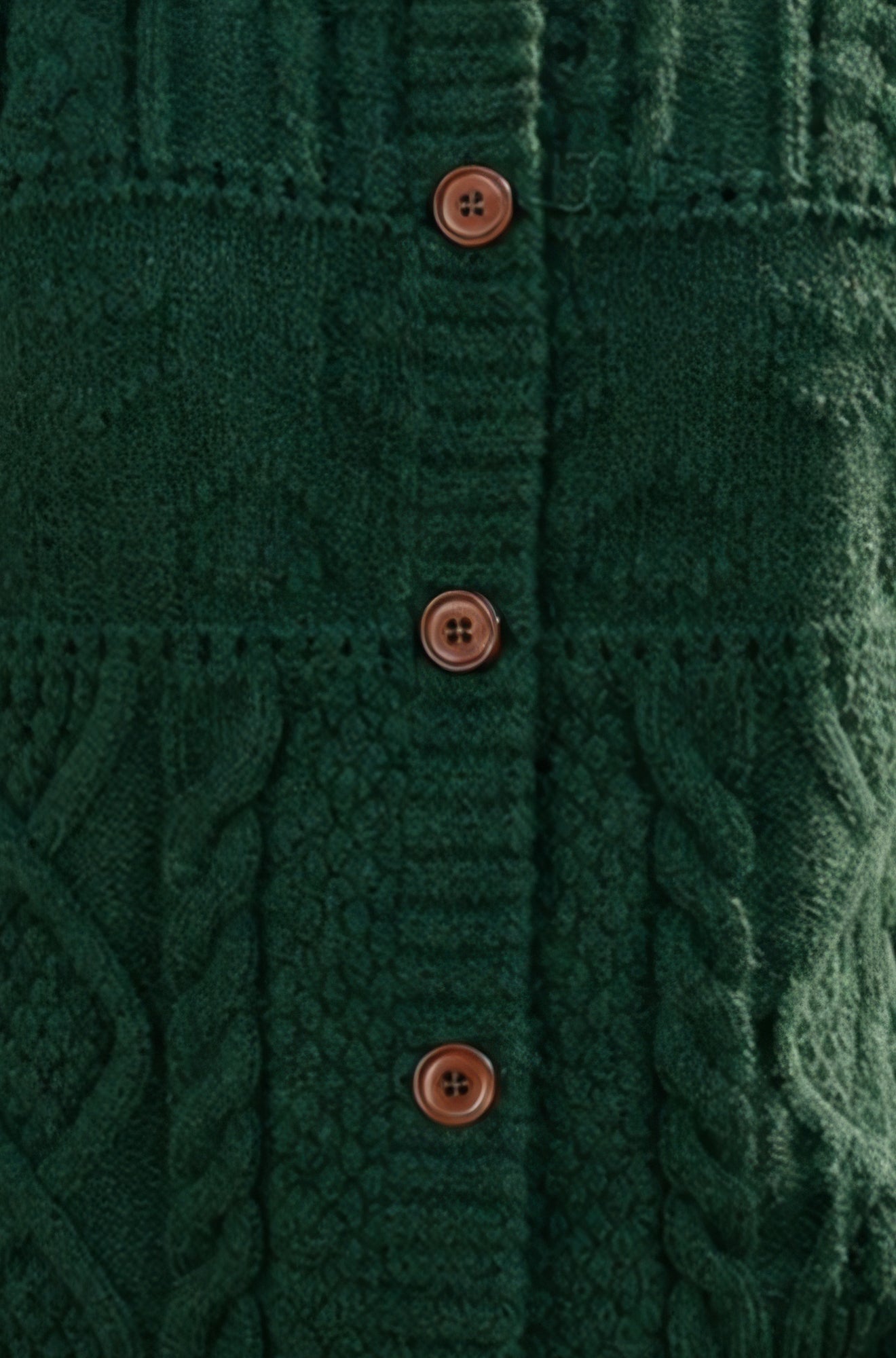 Yumi Green Cable Knit Boxy Jacket Knit Cardigan Yumi
