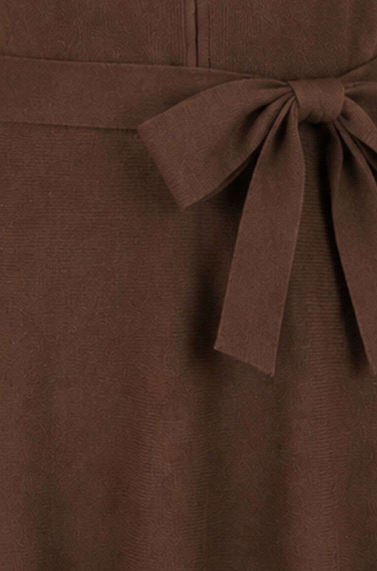 Yumi Brown Knitted Skater Dress With Buckle Detail Knit Dress Yumi