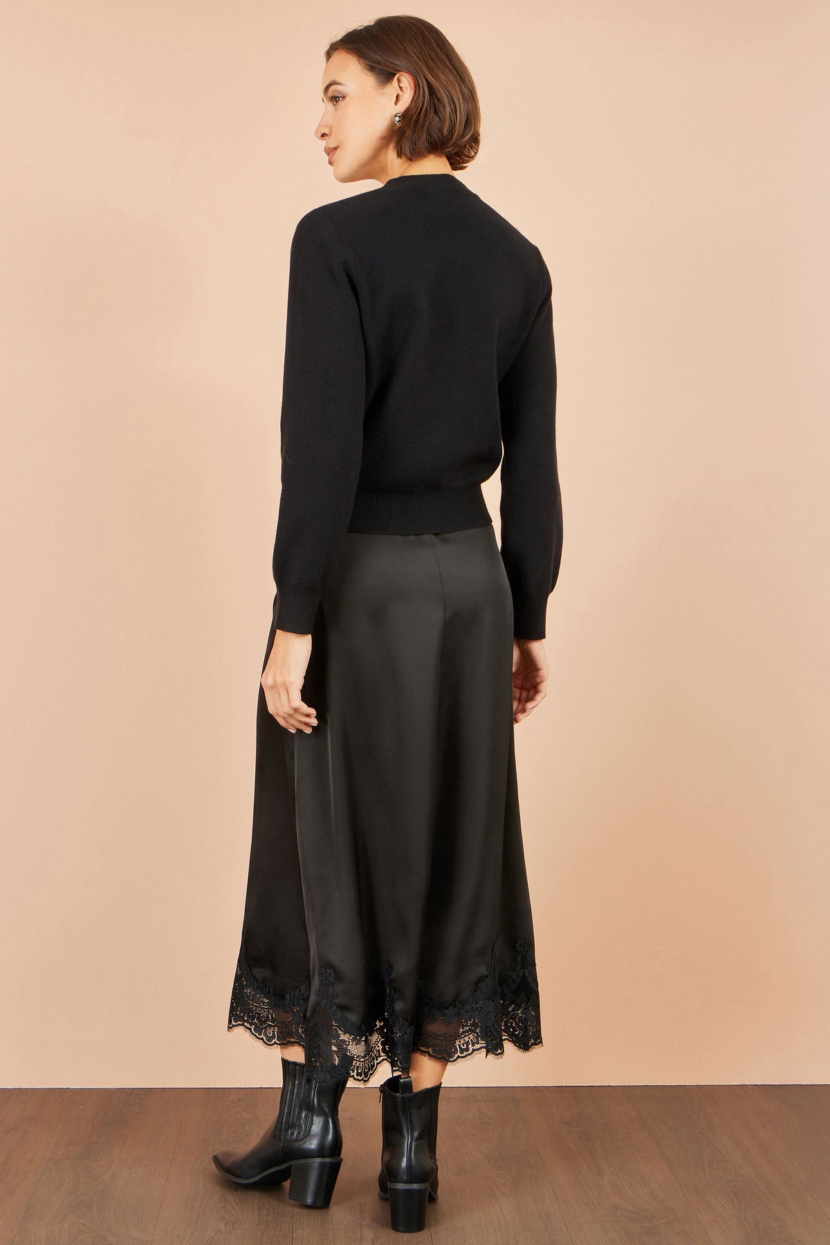 Yumi Black Sparkle Bow Cardigan Knit Jumper Yumi