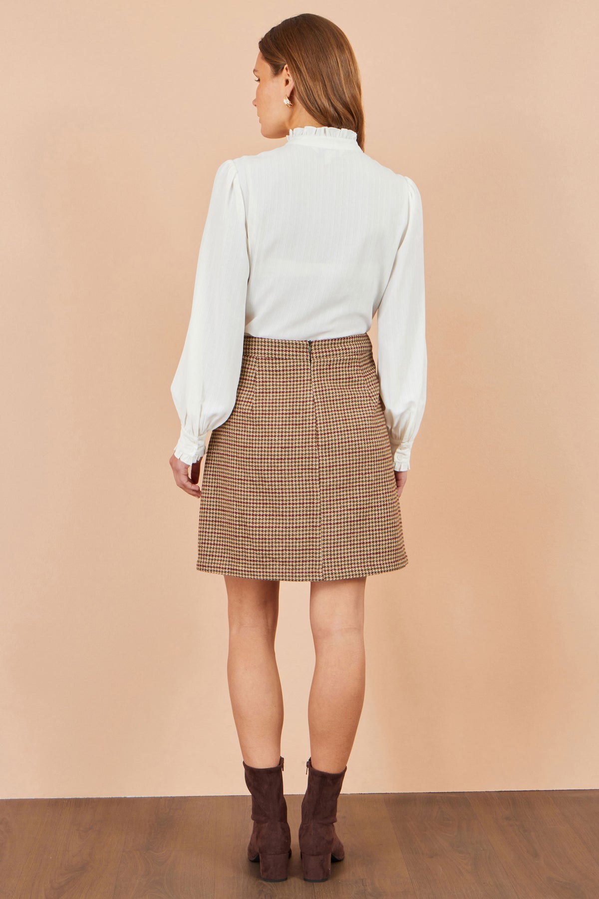 Yumi Brown Check Mini Skirt With Pockets Skirts Yumi