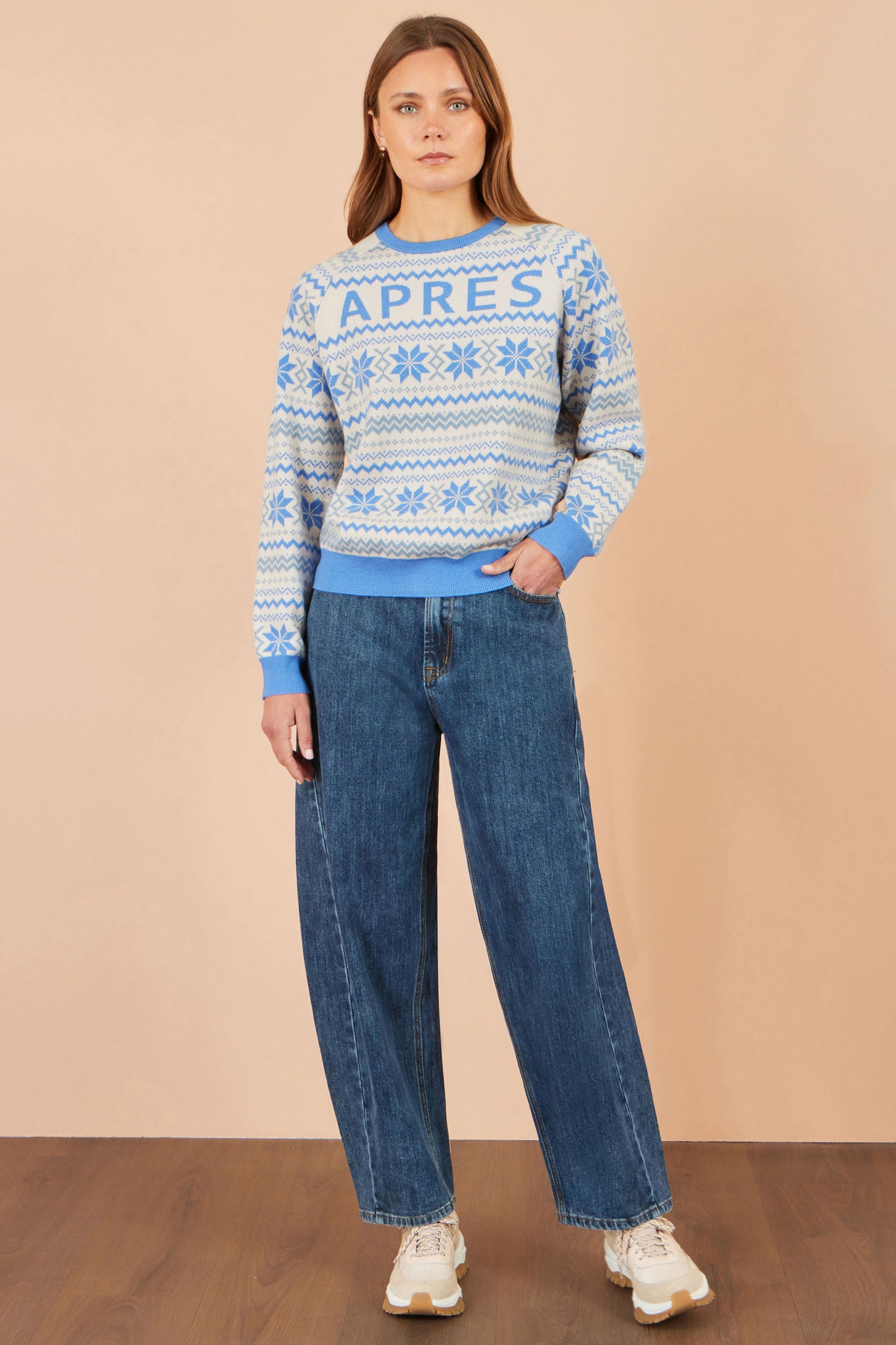 Yumi Blue Apres Intarsia Jumper