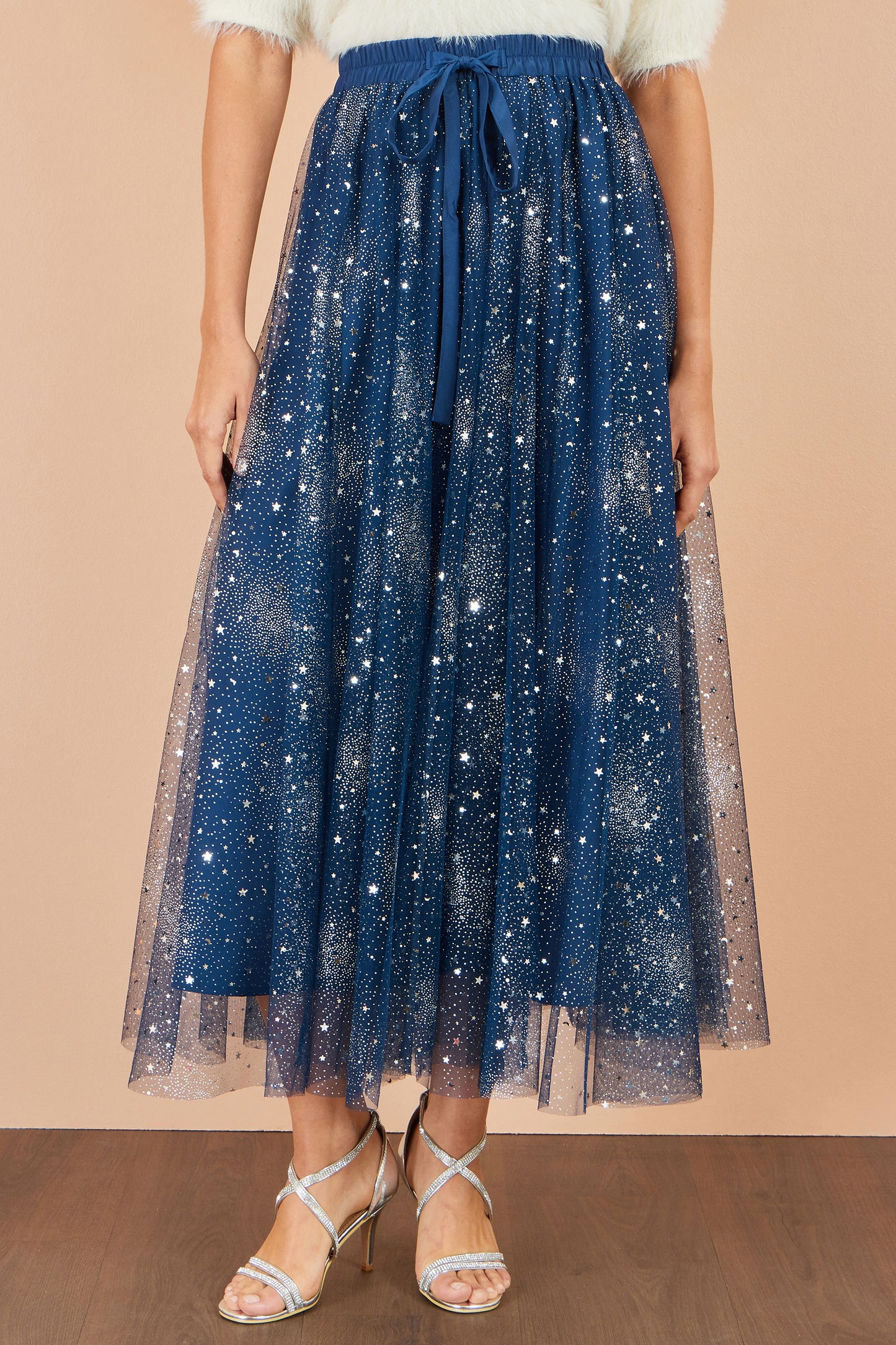 Yumi Navy Star Sparkle Tulle Skirt Skirts Yumi