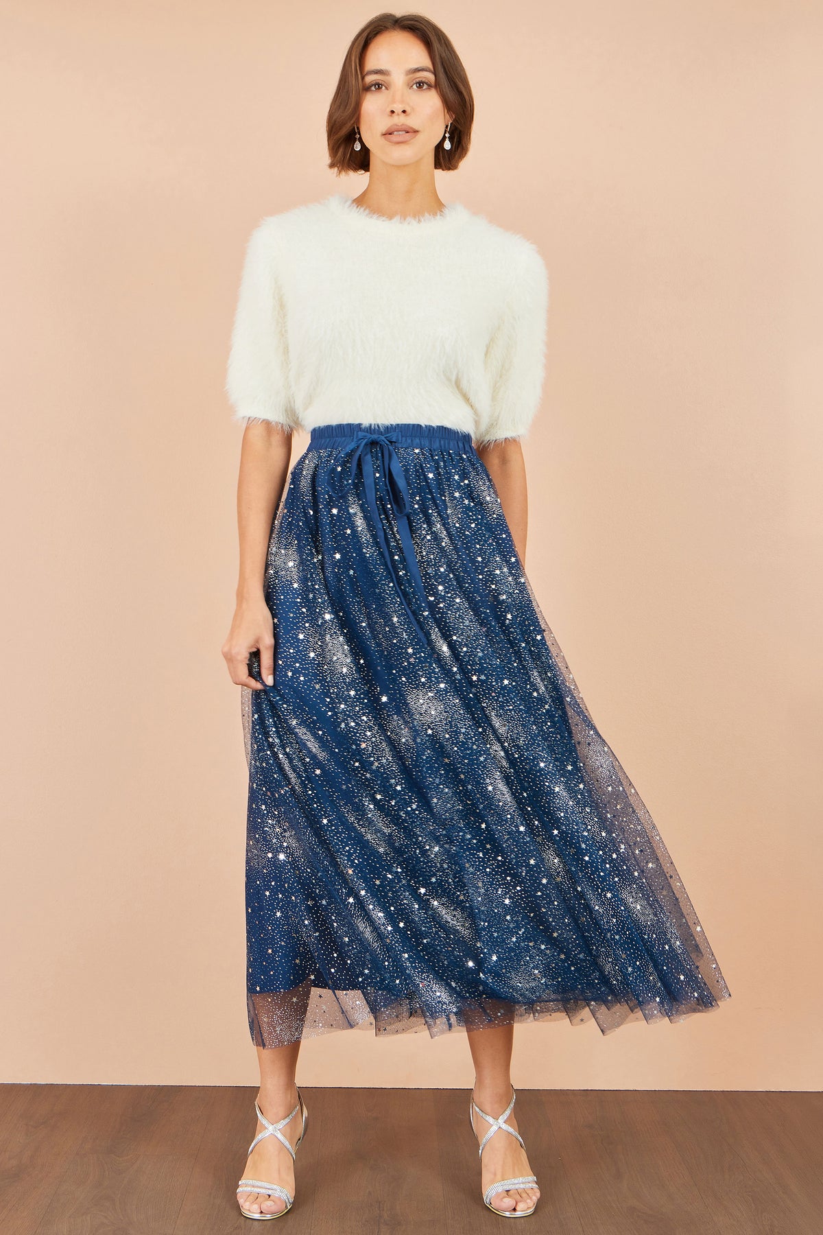 Yumi Navy Star Sparkle Tulle Skirt Skirts Yumi