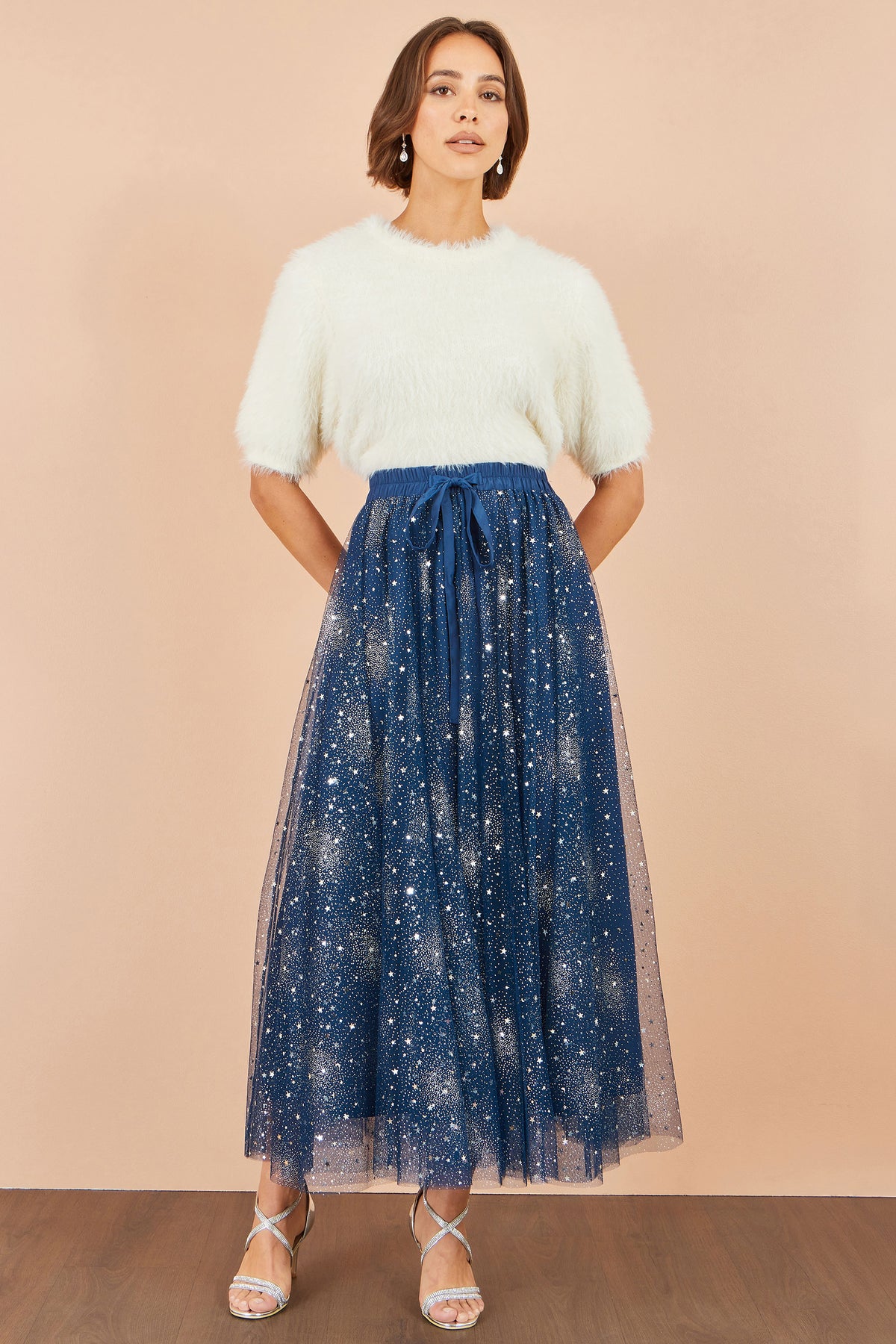 Yumi Navy Star Sparkle Tulle Skirt Skirts Yumi