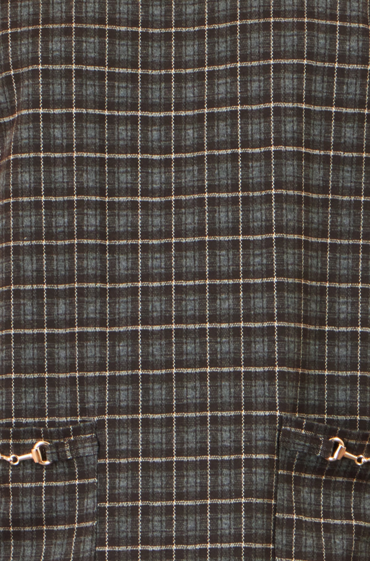Yumi Brown Check Tunic With Buckles Dress Casual Yumi
