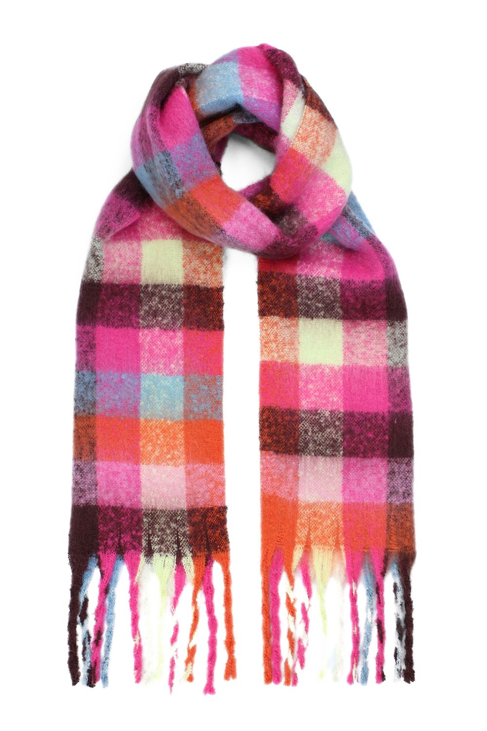 Yumi Colour Block Super Fluffy Scarf ACC SCARF Yumi